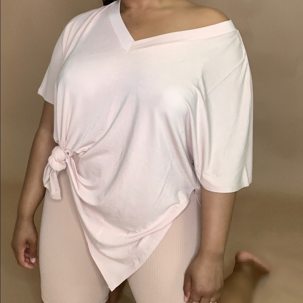Semi-Annual Sale|Blush Pink Top with Side Slits